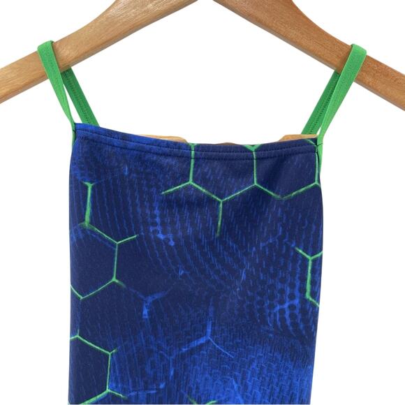 Speedo Endurance + Emerging Force Flyback One Piece Swimsuit Blue Green Size 28 - Picture 5 of 13